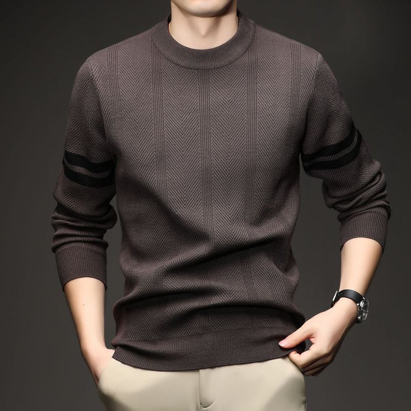 Der Pullover mit Rundhalsausschnitt und Kontrastdetails
