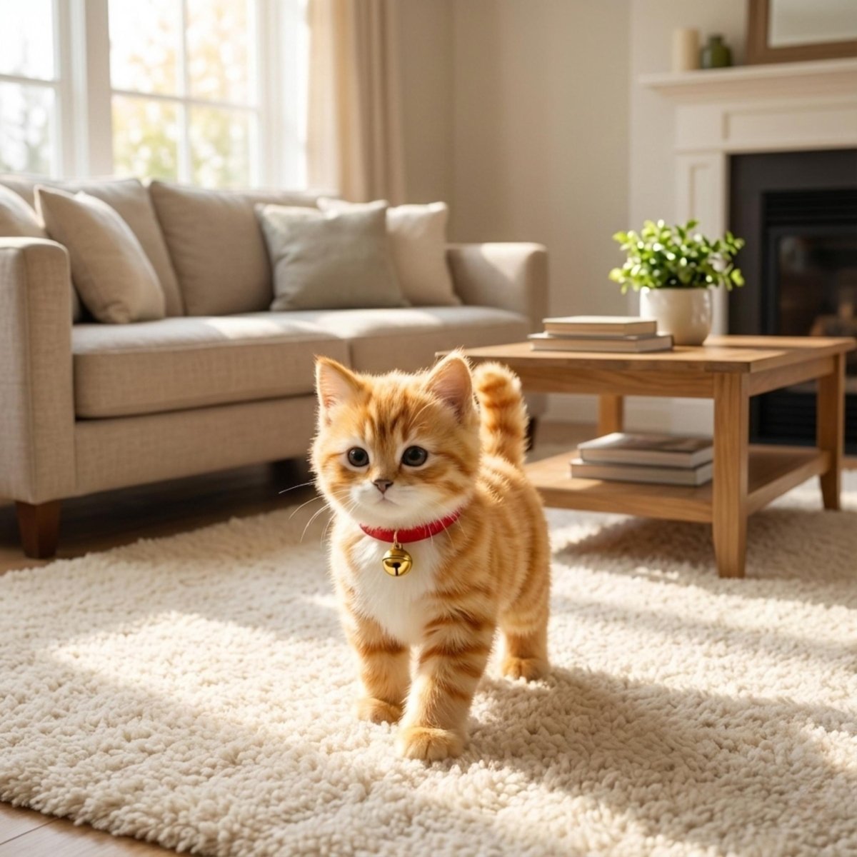 Interactive Orange Tabby Robot Kitten – Realistic Walking and Meowing Electronic Pet Toy