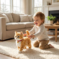Interactive Orange Tabby Robot Kitten – Realistic Walking and Meowing Electronic Pet Toy