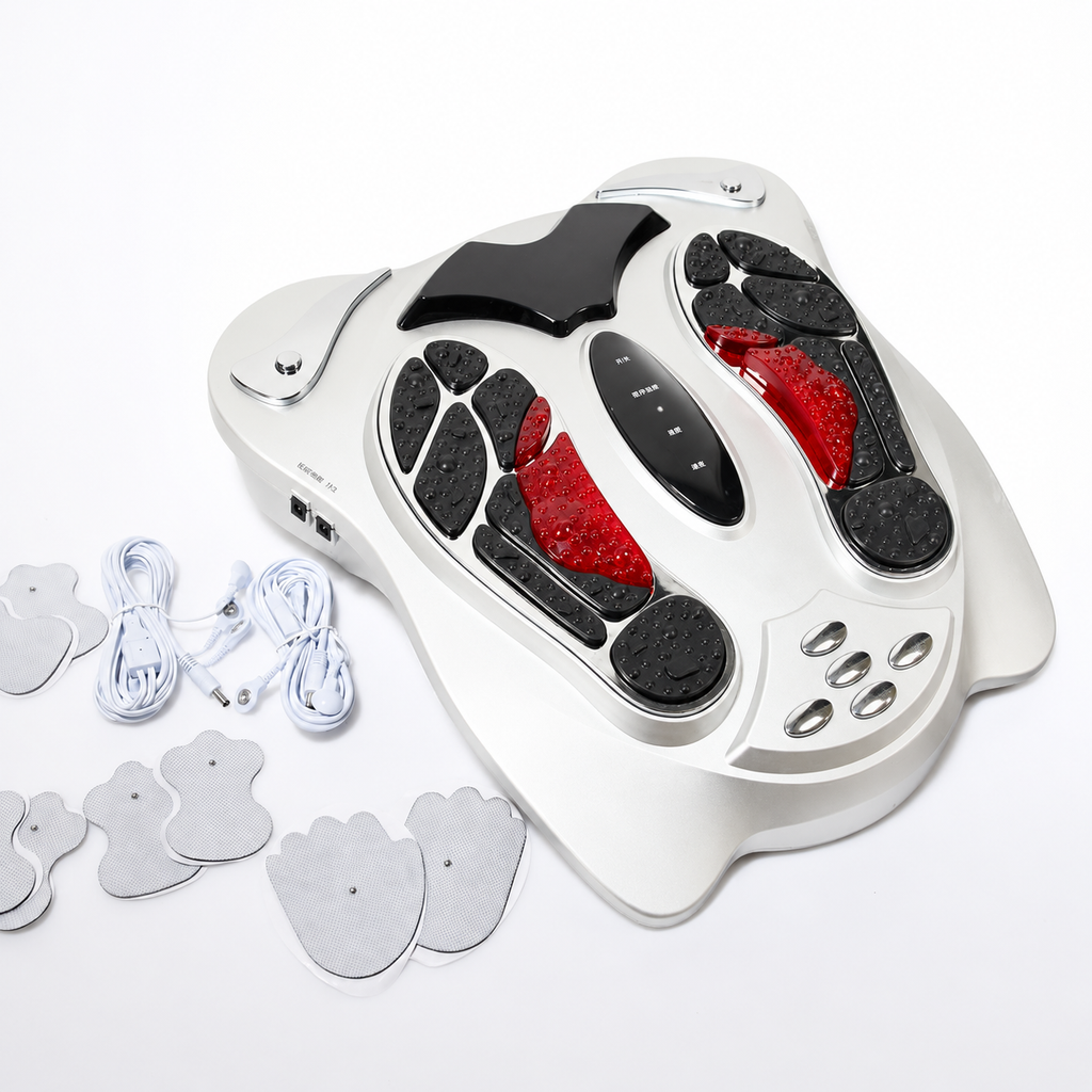 Appareil de circulation pour les pieds, masseur TENS EMS avec télécommande sans fil et électrodes