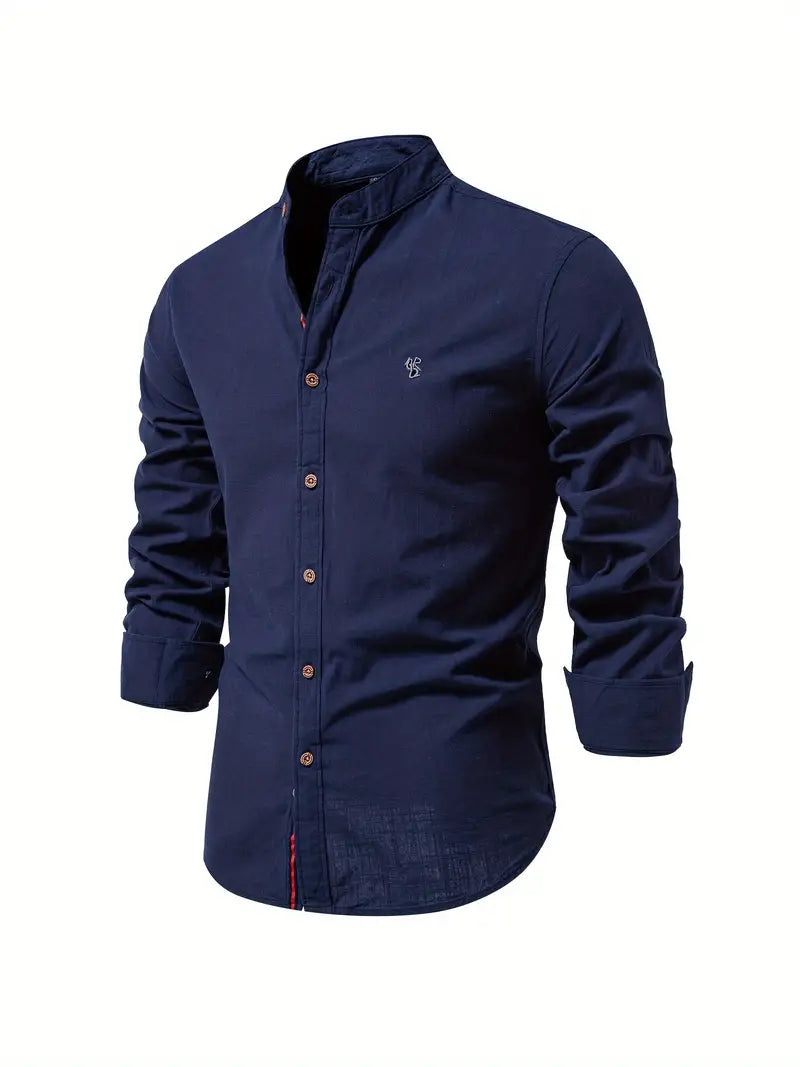 Camicia da uomo in lino effetto lino con bottoni per l’estate – Camicia casual leggera per vacanze, lavoro e outfit quotidiani