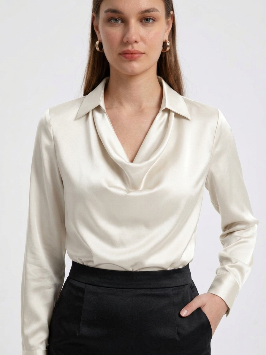 Blusa de tacto sedoso