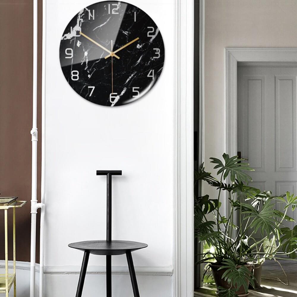 Marble-Style Wall Clock for Modern Home Decor – Elegant Decorative Timepiece for Living Room, Office and Bedroom