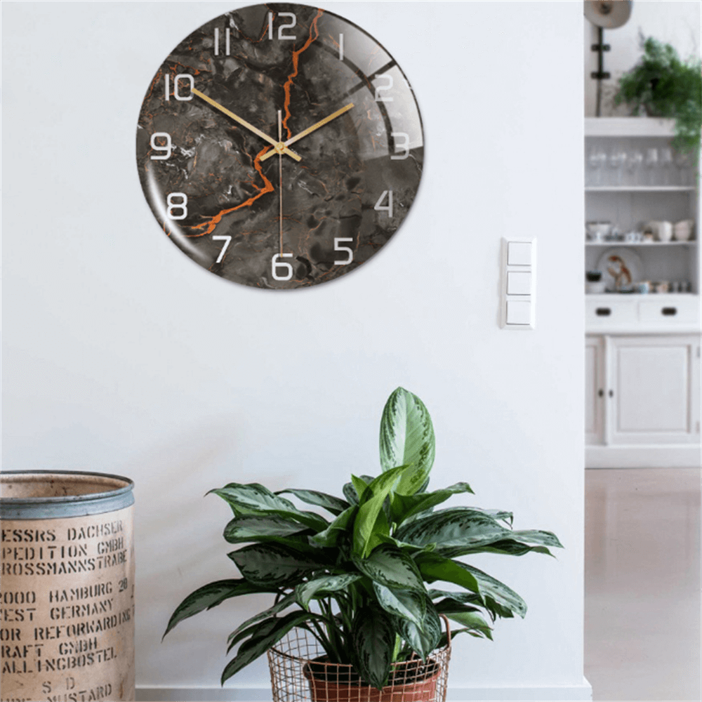Marble-Style Wall Clock for Modern Home Decor – Elegant Decorative Timepiece for Living Room, Office and Bedroom