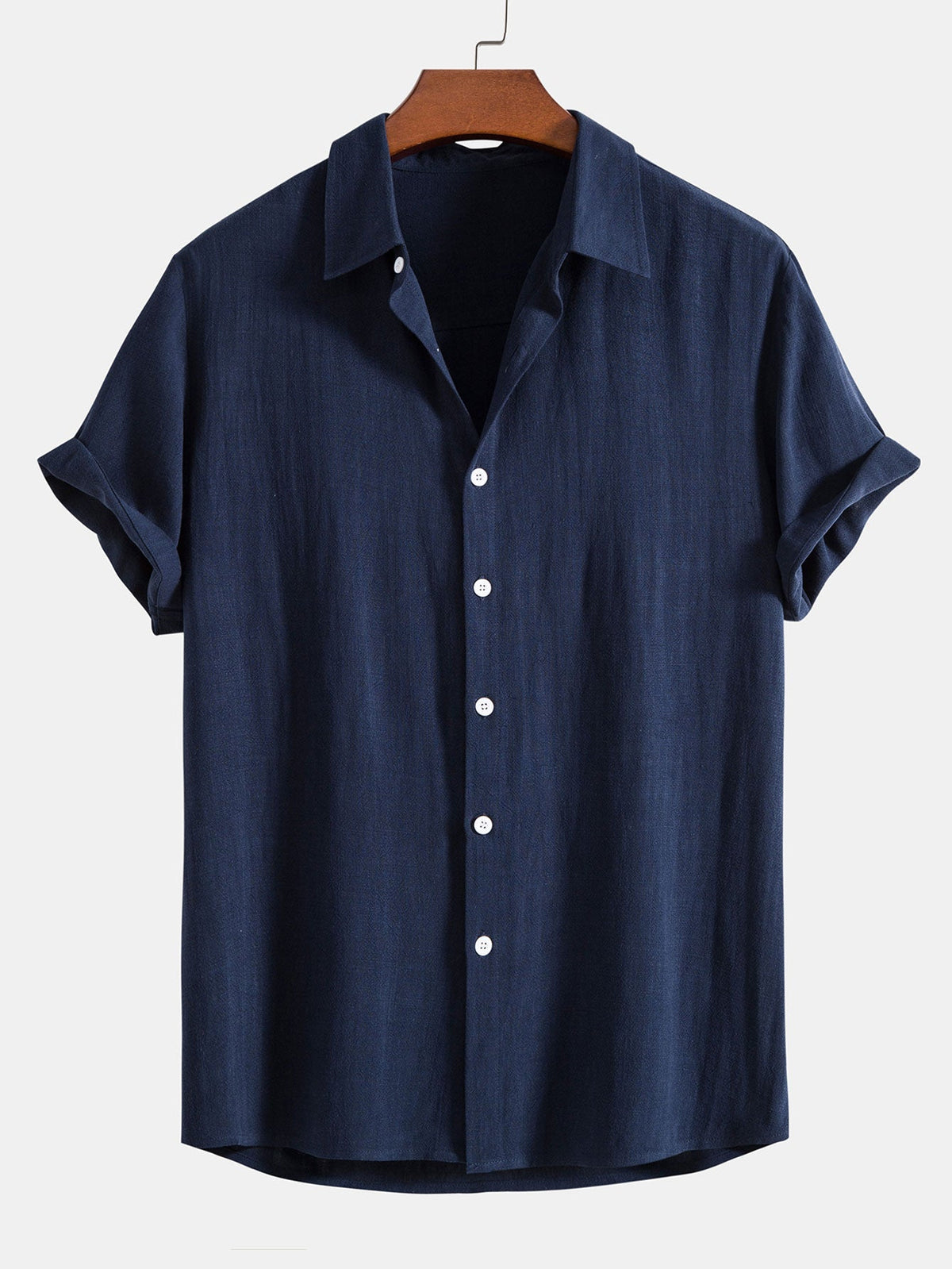 Conjunto de estilo lino para hombre para el verano - Conjunto a juego de camisa y pantalones cortos para vacaciones y ocasiones informales