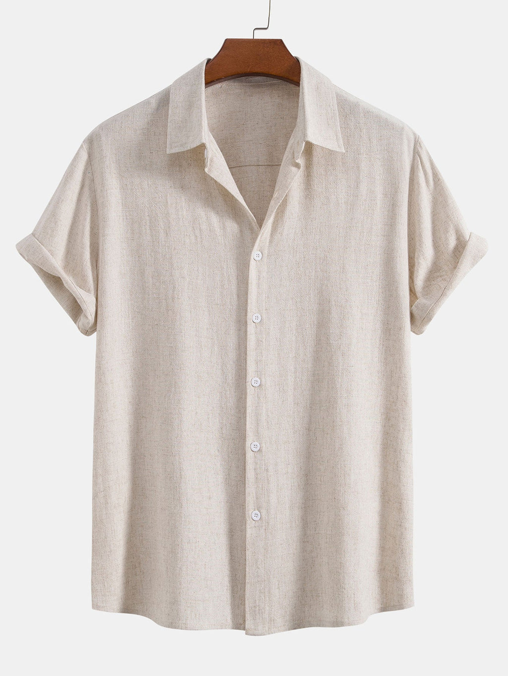 Conjunto de estilo lino para hombre para el verano - Conjunto a juego de camisa y pantalones cortos para vacaciones y ocasiones informales