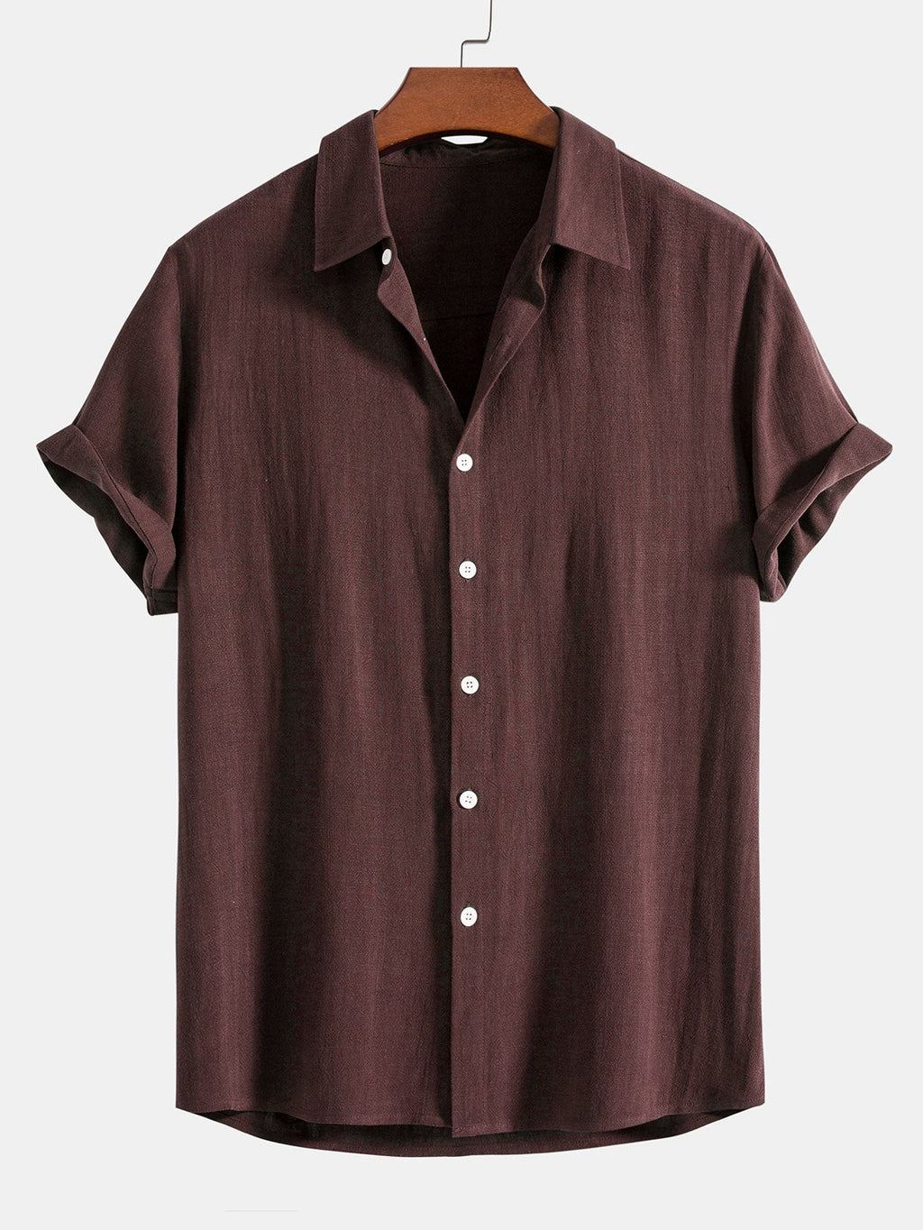Conjunto de estilo lino para hombre para el verano - Conjunto a juego de camisa y pantalones cortos para vacaciones y ocasiones informales