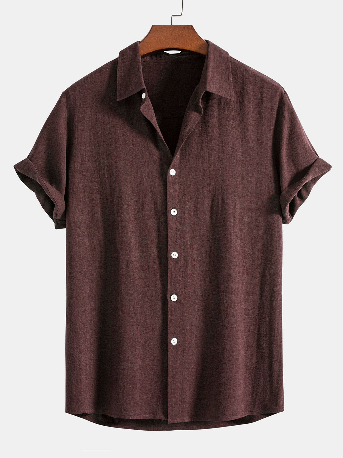 Conjunto de estilo lino para hombre para el verano - Conjunto a juego de camisa y pantalones cortos para vacaciones y ocasiones informales