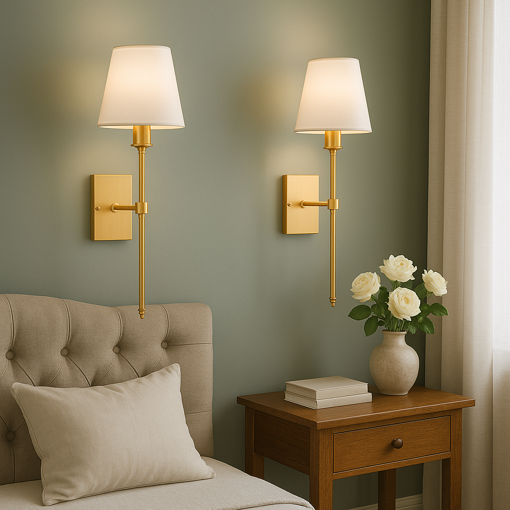 Set aus 2 kabelgebundenen Wandleuchten für die Innenbeleuchtung – Elegante Wandleuchten über Spiegeln, Betten und zur Schlafzimmereinrichtung