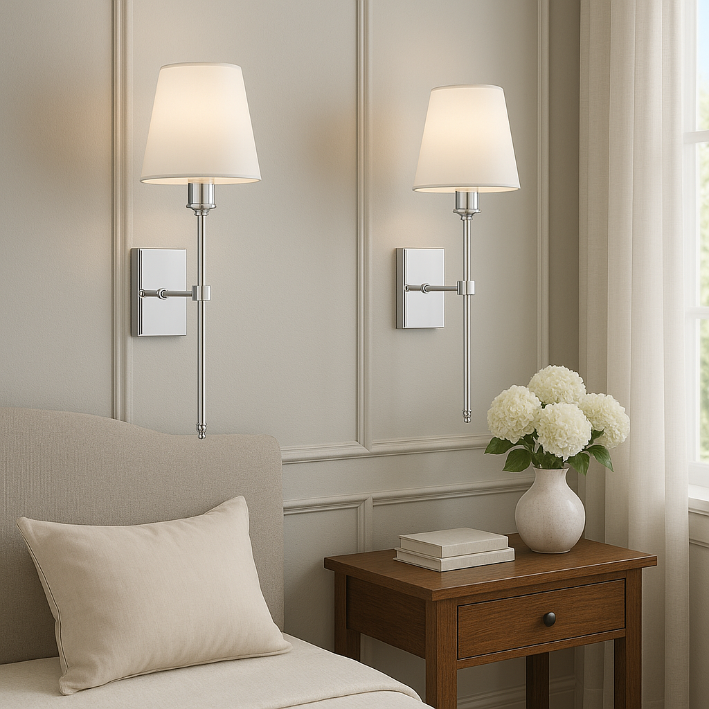 Set aus 2 kabelgebundenen Wandleuchten für die Innenbeleuchtung – Elegante Wandleuchten über Spiegeln, Betten und zur Schlafzimmereinrichtung