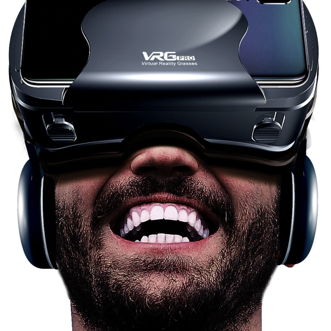 Casque VR intelligent avec écouteurs intégrés – Lentilles réglables, large champ de vision et compatibilité universelle avec les téléphones | Expérience 3D immersive pour iPhone et Android