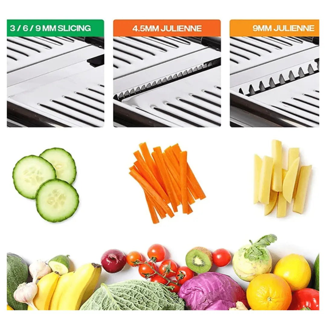 Verstellbarer Mandolinenschneider für die Küchenvorbereitung – präziser Gemüseschneider zum Schneiden, Julienneschneiden und für das tägliche Kochen