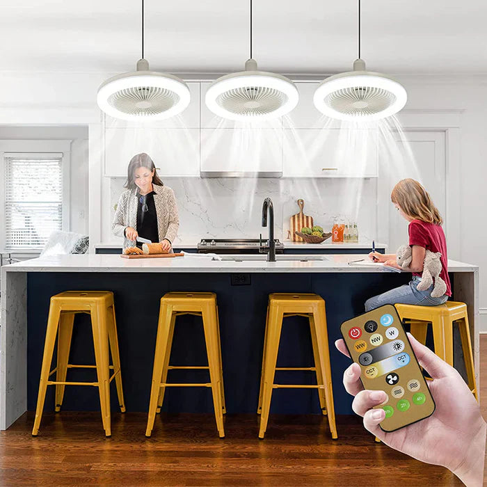 Ceiling Fan with Integrated LED Lighting for Home Cooling – Quiet Modern Fan with Light for Living Room and Bedroom
