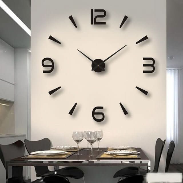 3D-Wanduhr für moderne Wohndekoration – Große dekorative Zeitanzeige für Wohnzimmer, Büro und zeitgenössische Innenräume