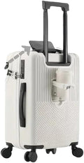 Hard Shell Cabin Suitcase with Cup Holder and USB Port – Carry-On Luggage with TSA Lock for Smart Travel