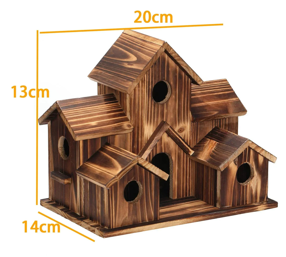 Mehrstöckiges Holz-Vogelhaus mit 6 Eingängen für den Garten