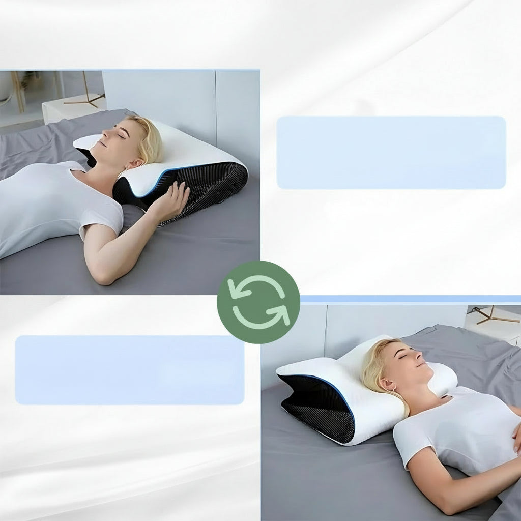 Oreiller orthopédique ergonomique pour soulager les douleurs au cou et au dos - Mousse à mémoire de forme offrant un soutien optimal pour un meilleur sommeil