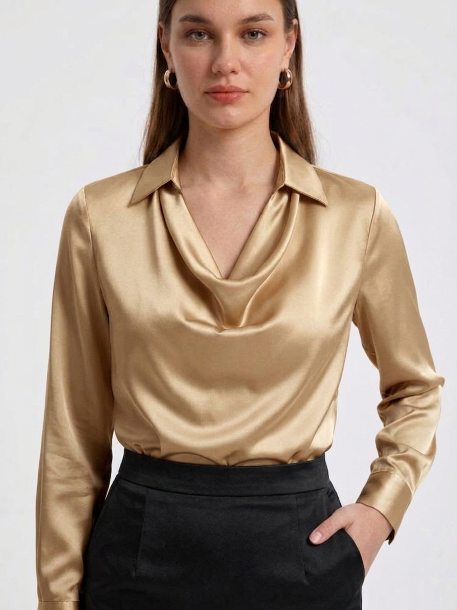 Blusa de tacto sedoso