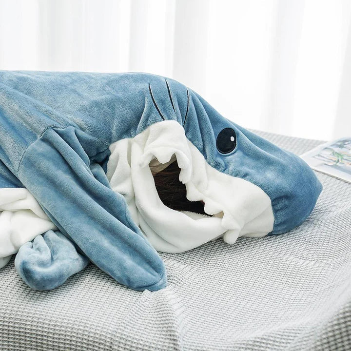 Pijama enterizo ultrasuave de tiburón para niños y adultos - Disfraz acogedor de una pieza para descansar, dormir y divertirse
