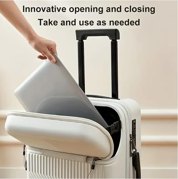 Hard Shell Cabin Suitcase with Cup Holder and USB Port – Carry-On Luggage with TSA Lock for Smart Travel