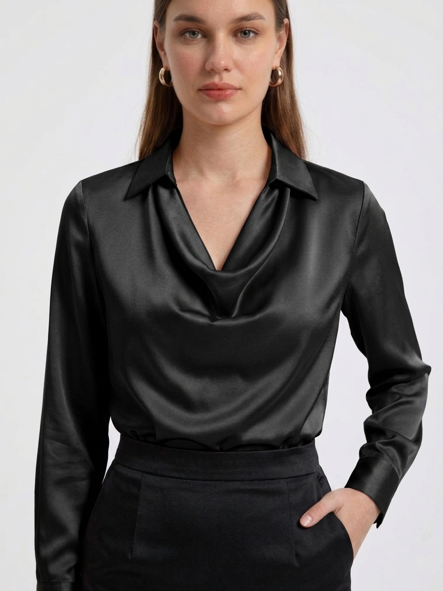 Blusa de tacto sedoso