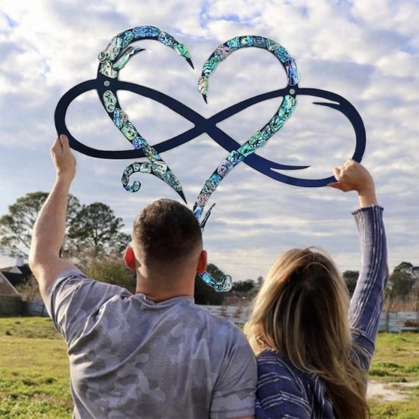 Arte da parete a forma di cuore infinito in ferro - Design d'amore senza tempo