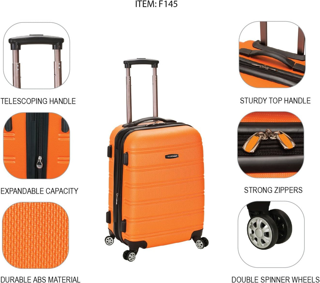 Ultra-Light Expandable Hard Shell Carry-On Suitcase with Dual Spinner Wheels – Lightweight Cabin Luggage for Air Travel and Short Trips
