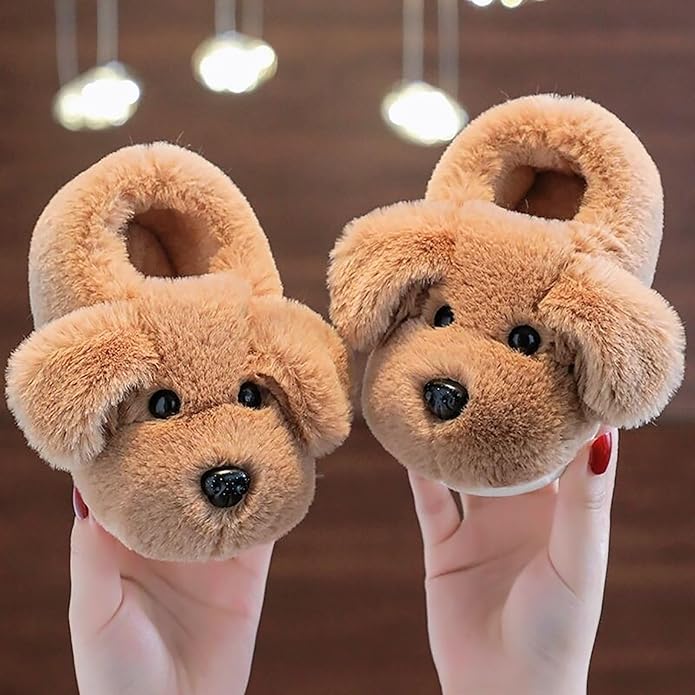 Chaussons pour enfants en forme de chiot pour la maison - Chaussures d’intérieur douces et confortables au design animal adorable