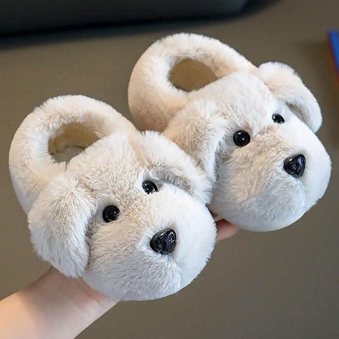 Chaussons pour enfants en forme de chiot pour la maison - Chaussures d’intérieur douces et confortables au design animal adorable