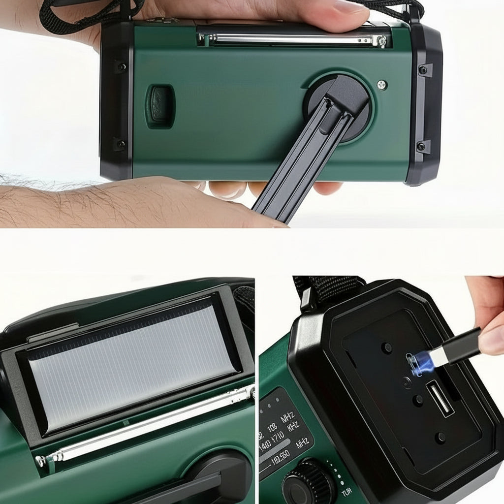Radio d’urgence multifonction - Appareil compact tout-en-un pour se préparer aux situations d’urgence