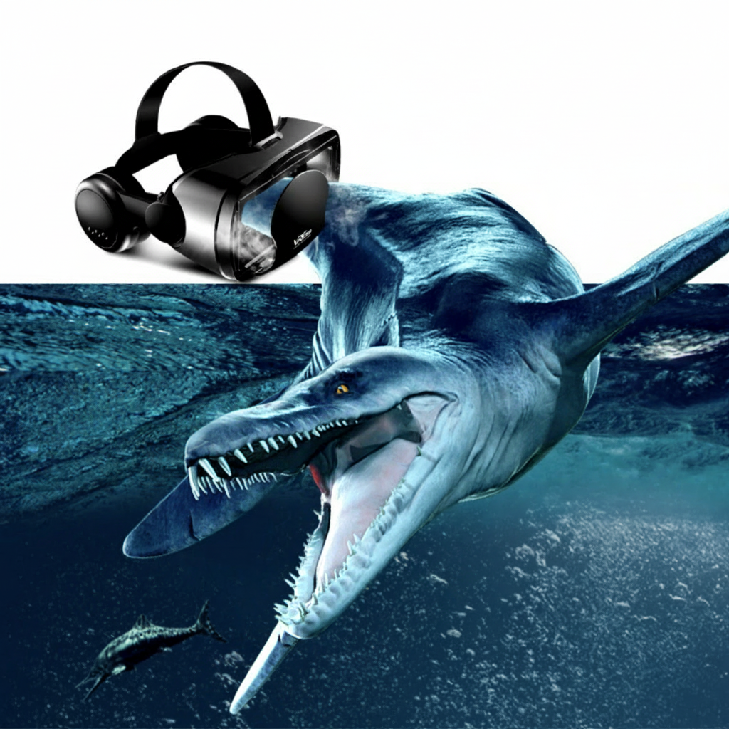 Casque VR intelligent avec écouteurs intégrés – Lentilles réglables, large champ de vision et compatibilité universelle avec les téléphones | Expérience 3D immersive pour iPhone et Android