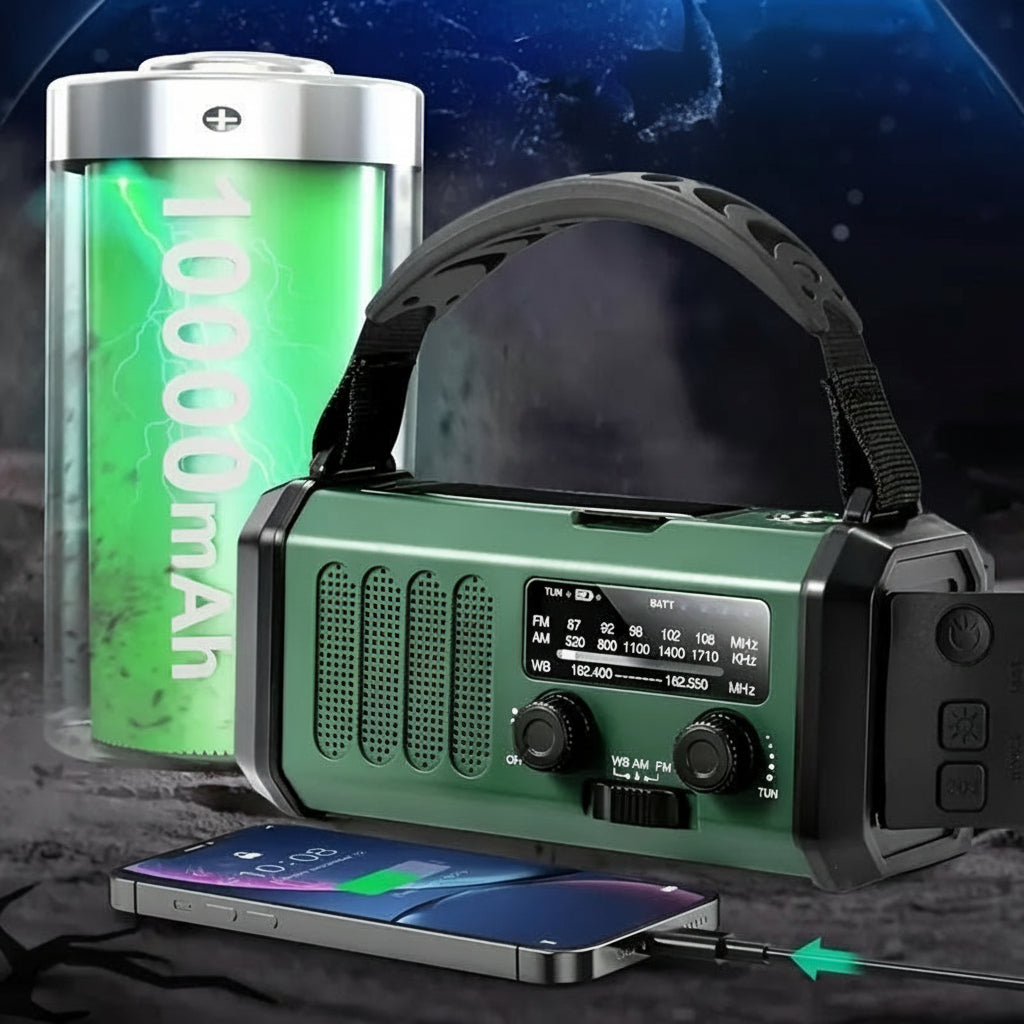 Radio d’urgence multifonction - Appareil compact tout-en-un pour se préparer aux situations d’urgence
