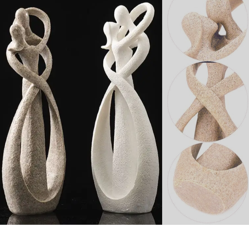 Ewige Umarmung – Abstrakte Figur zeitloser Liebe | Moderne Wohndekoration und einzigartiges Geschenk