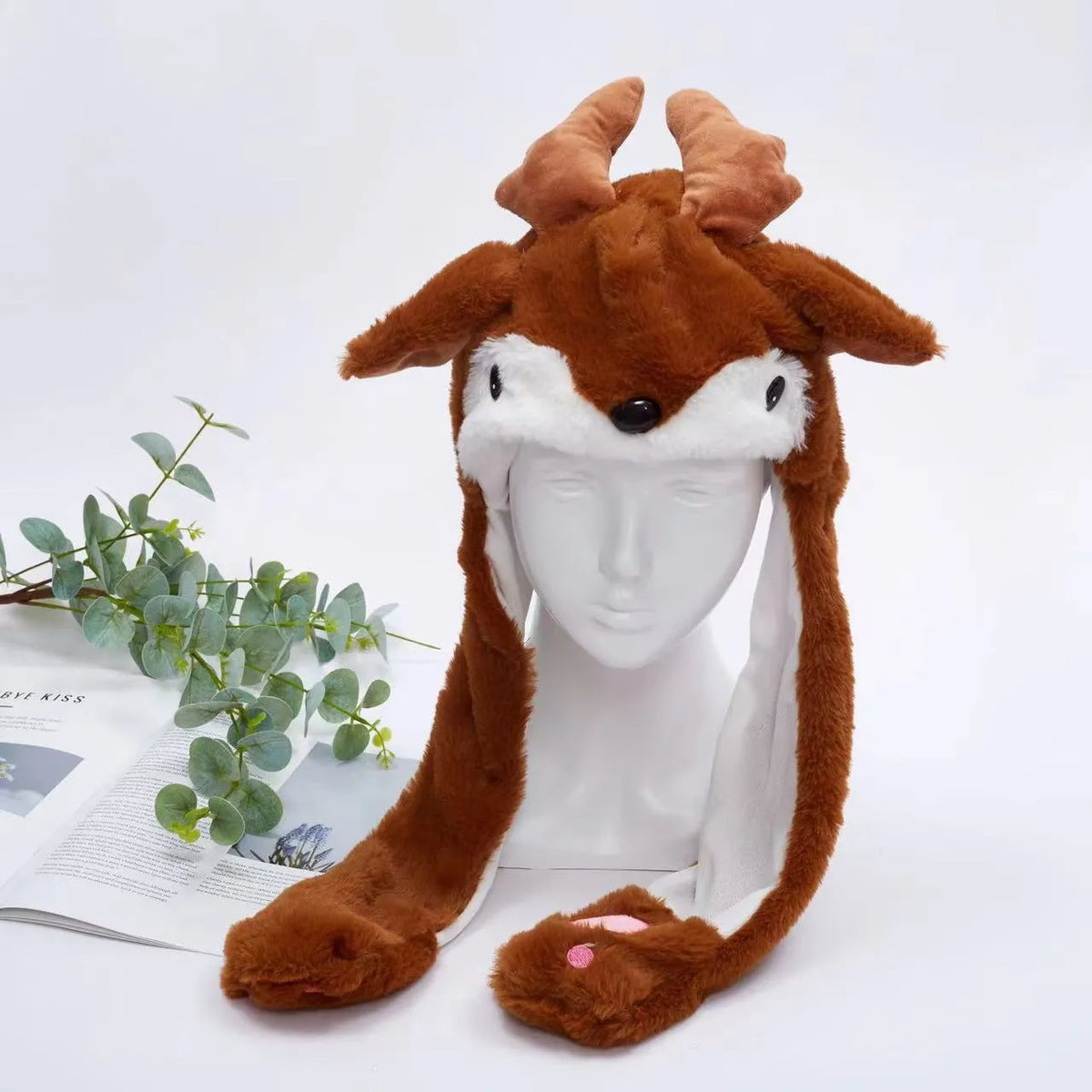 Interaktiver Hasenohrenhut für Kinder und Erwachsene – Niedlicher Plüschhut mit beweglichen Ohren zum Spielen, für Kostüme und als Geschenk
