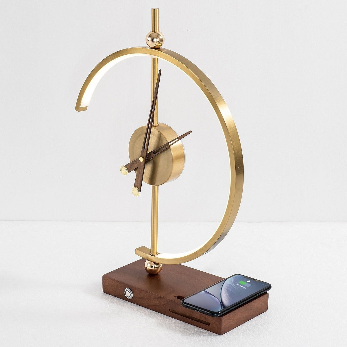 Lampada da tavolo ricaricabile con orologio integrato – Elegante illuminazione d'atmosfera per camera da letto, soggiorno e comodino
