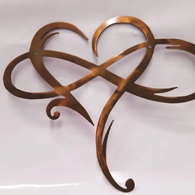 Arte da parete a forma di cuore infinito in ferro - Design d'amore senza tempo