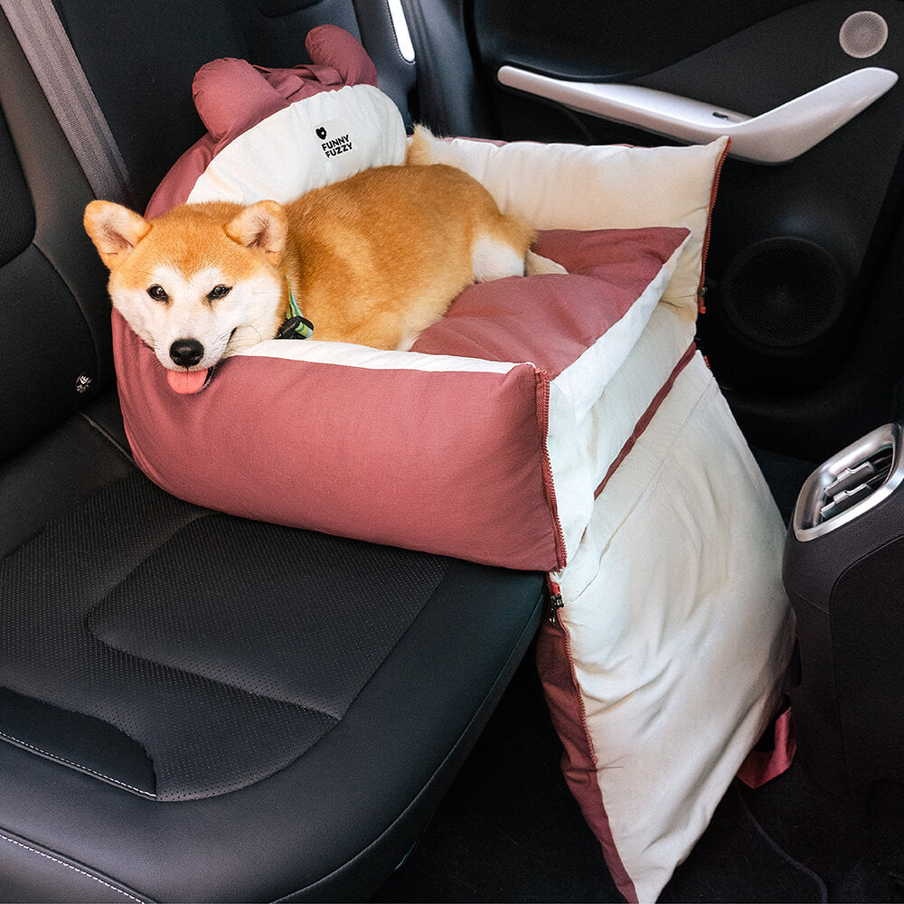Auto-Hundebett für sicheres Reisen – Bequemer Autositz für Haustiere auf der Rückbank und für tägliche Fahrten