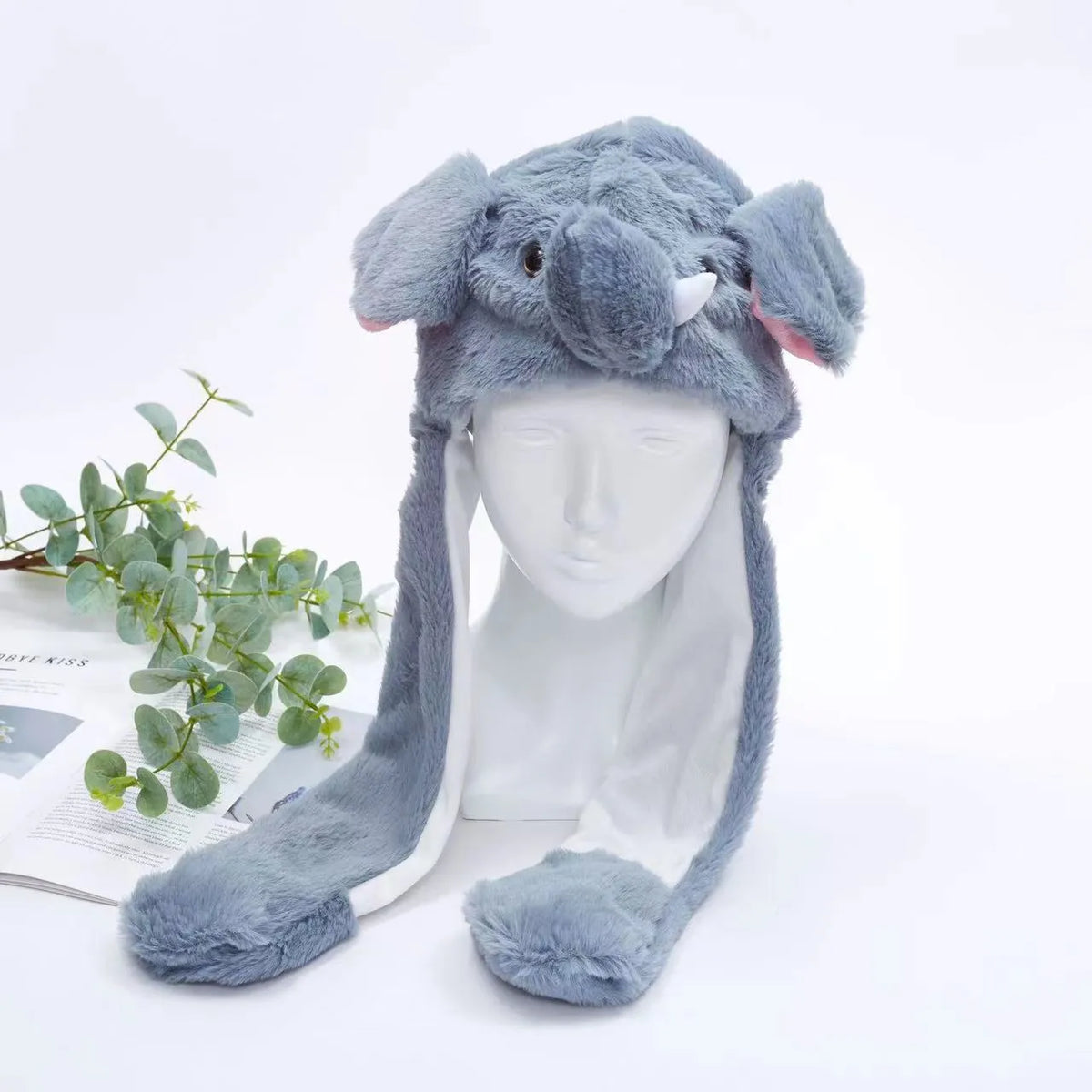 Interaktiver Hasenohrenhut für Kinder und Erwachsene – Niedlicher Plüschhut mit beweglichen Ohren zum Spielen, für Kostüme und als Geschenk