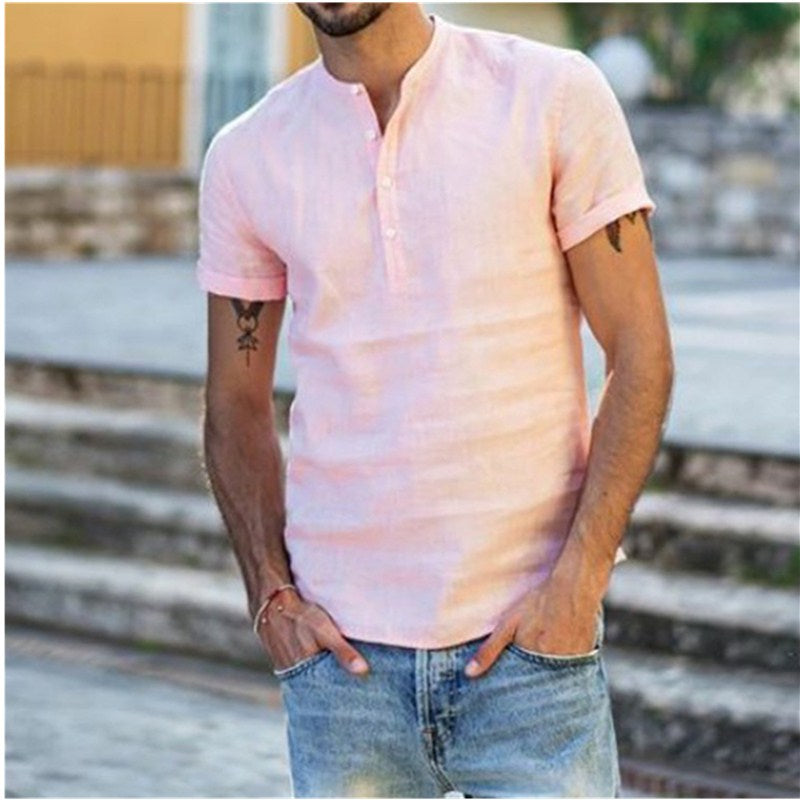 Cael Ren. – Leichte Leinenbluse und T-Shirt für Herren für sommerlichen Stil