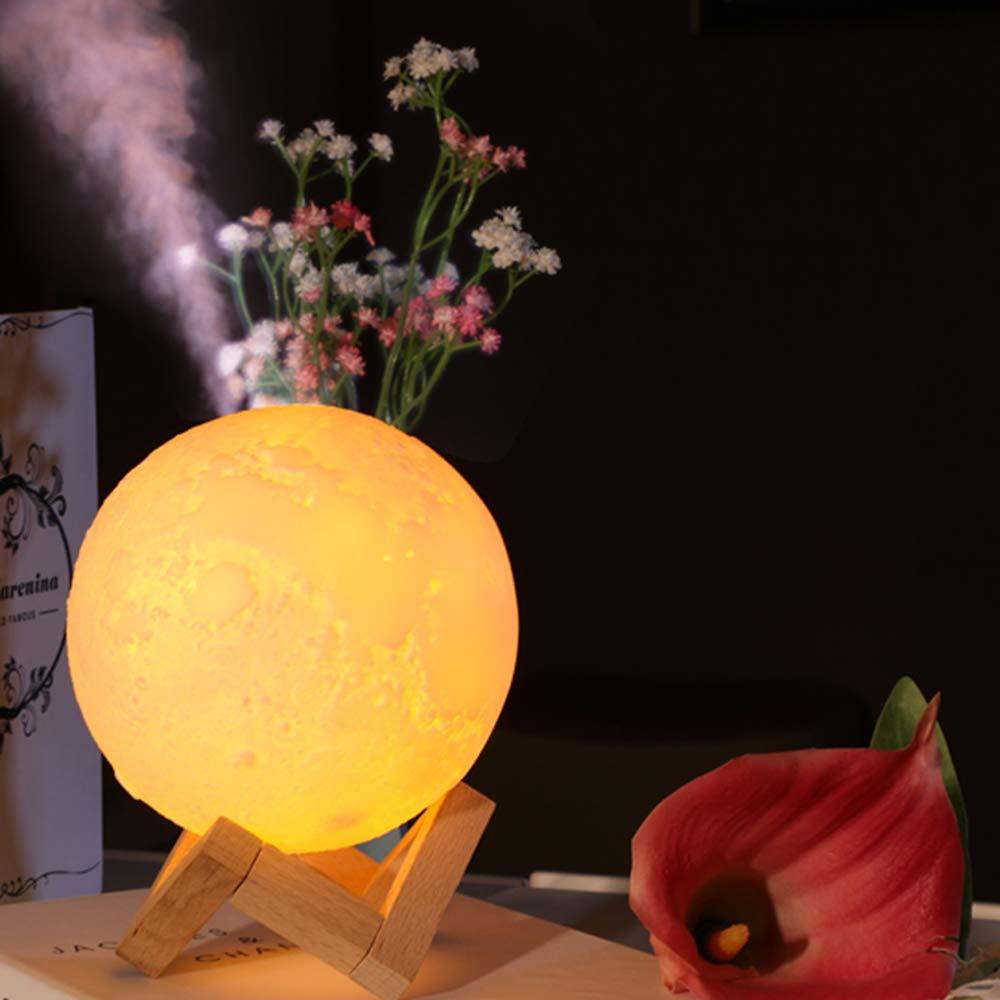 Purificador de aire con humidificador y efecto de luz lunar – Dispositivo de doble función para purificar el aire y crear una iluminación ambiental