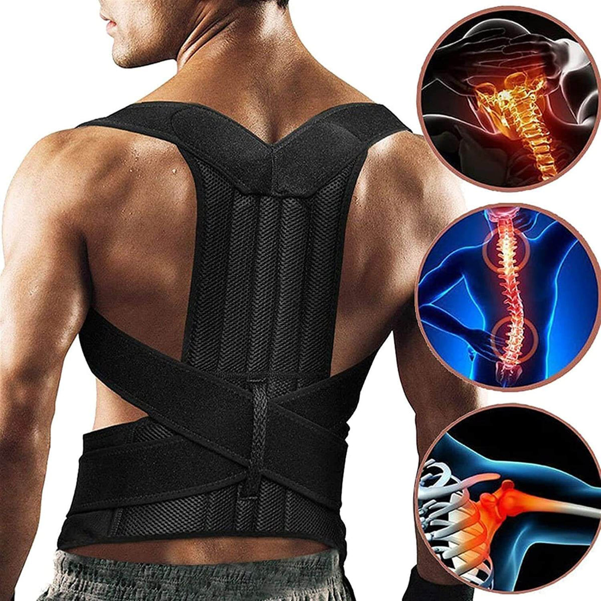 Gilet de maintien de la posture - Aide réglable à l’alignement du dos et des épaules pour un confort quotidien