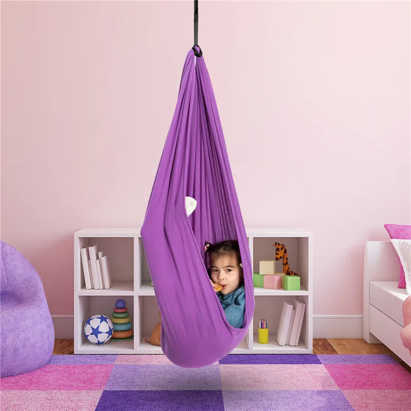 Balançoire sensorielle thérapeutique pour enfants - Siège suspendu apaisant en forme de cocon | Balançoire de compression intérieure pour la concentration, la relaxation et le soutien sensoriel