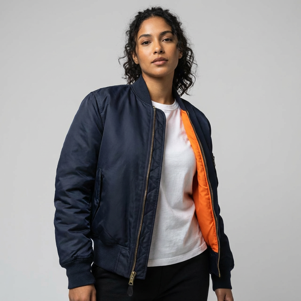 Lucy Eva - Chaqueta bomber utilitaria atemporal
