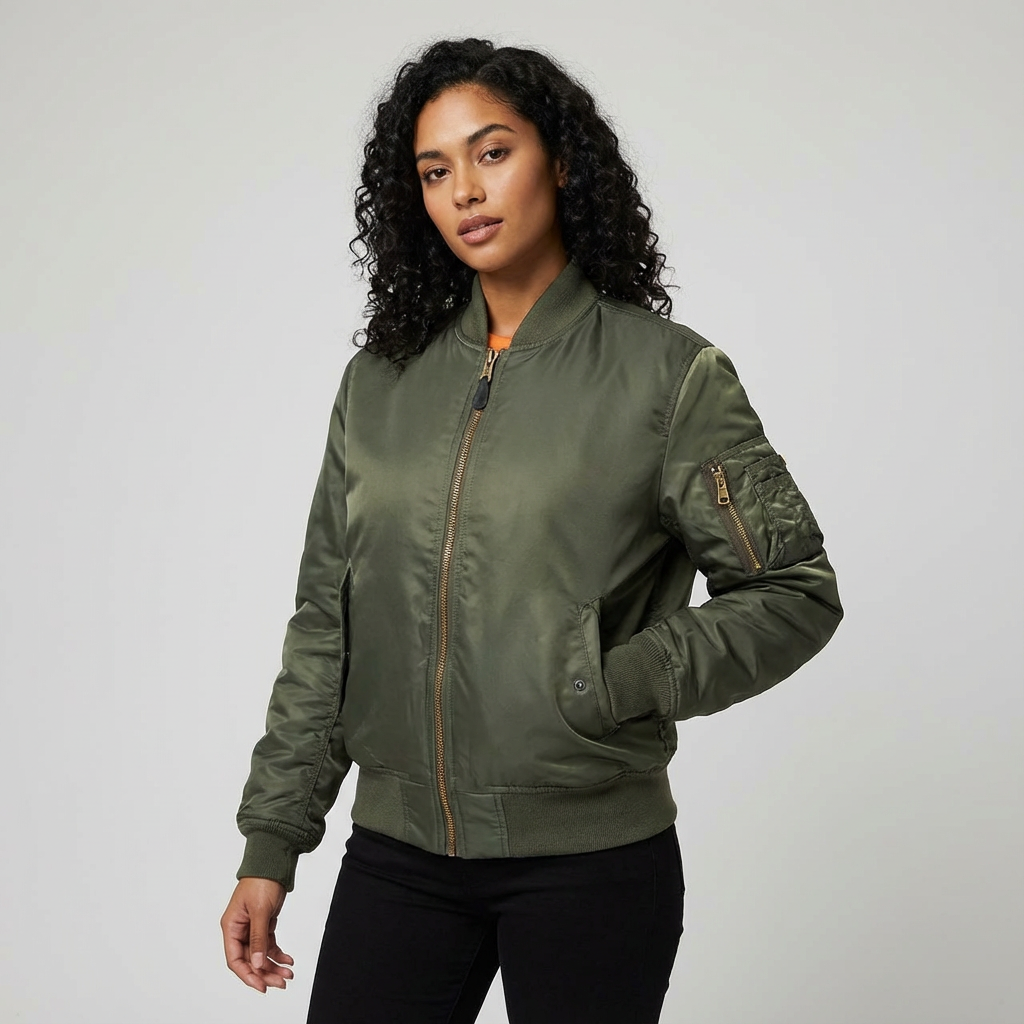 Lucy Eva - Chaqueta bomber utilitaria atemporal