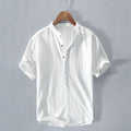Camicia da uomo effetto lino con bottoni per l’estate – Camicia casual leggera per vacanze, lavoro e outfit quotidiani