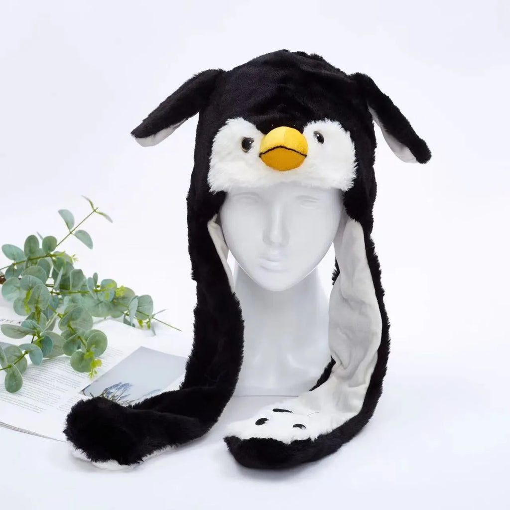 Interaktiver Hasenohrenhut für Kinder und Erwachsene – Niedlicher Plüschhut mit beweglichen Ohren zum Spielen, für Kostüme und als Geschenk