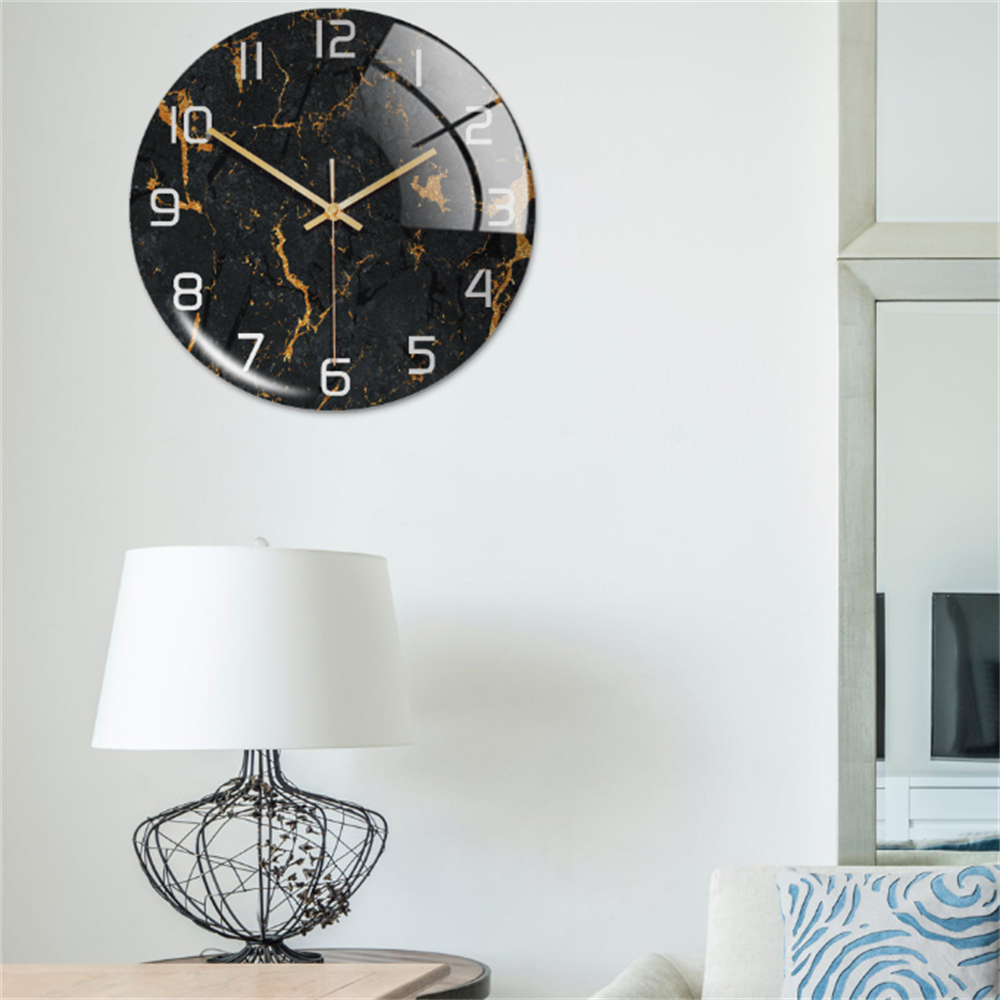 Wanduhr in Marmoroptik für moderne Wohndekoration – Elegante dekorative Uhr für Wohnzimmer, Büro und Schlafzimmer