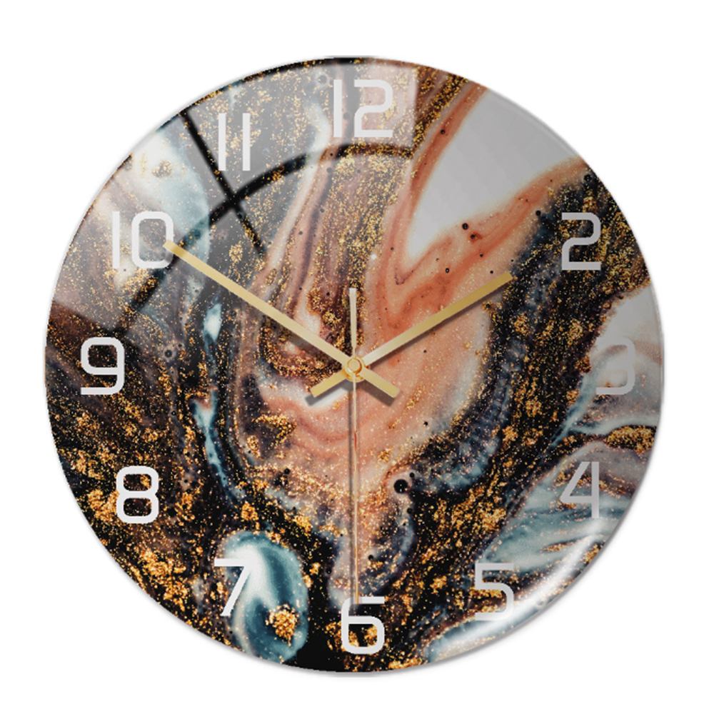 Wanduhr in Marmoroptik für moderne Wohndekoration – Elegante dekorative Uhr für Wohnzimmer, Büro und Schlafzimmer