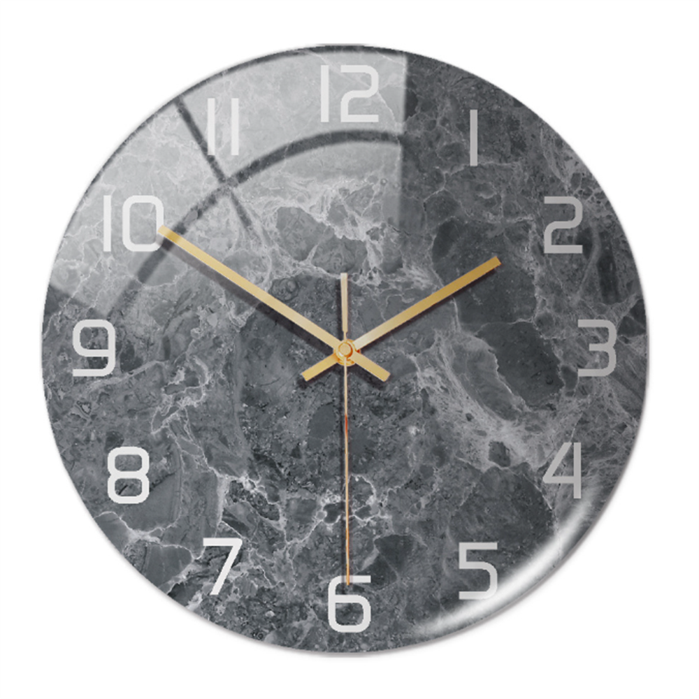 Wanduhr in Marmoroptik für moderne Wohndekoration – Elegante dekorative Uhr für Wohnzimmer, Büro und Schlafzimmer