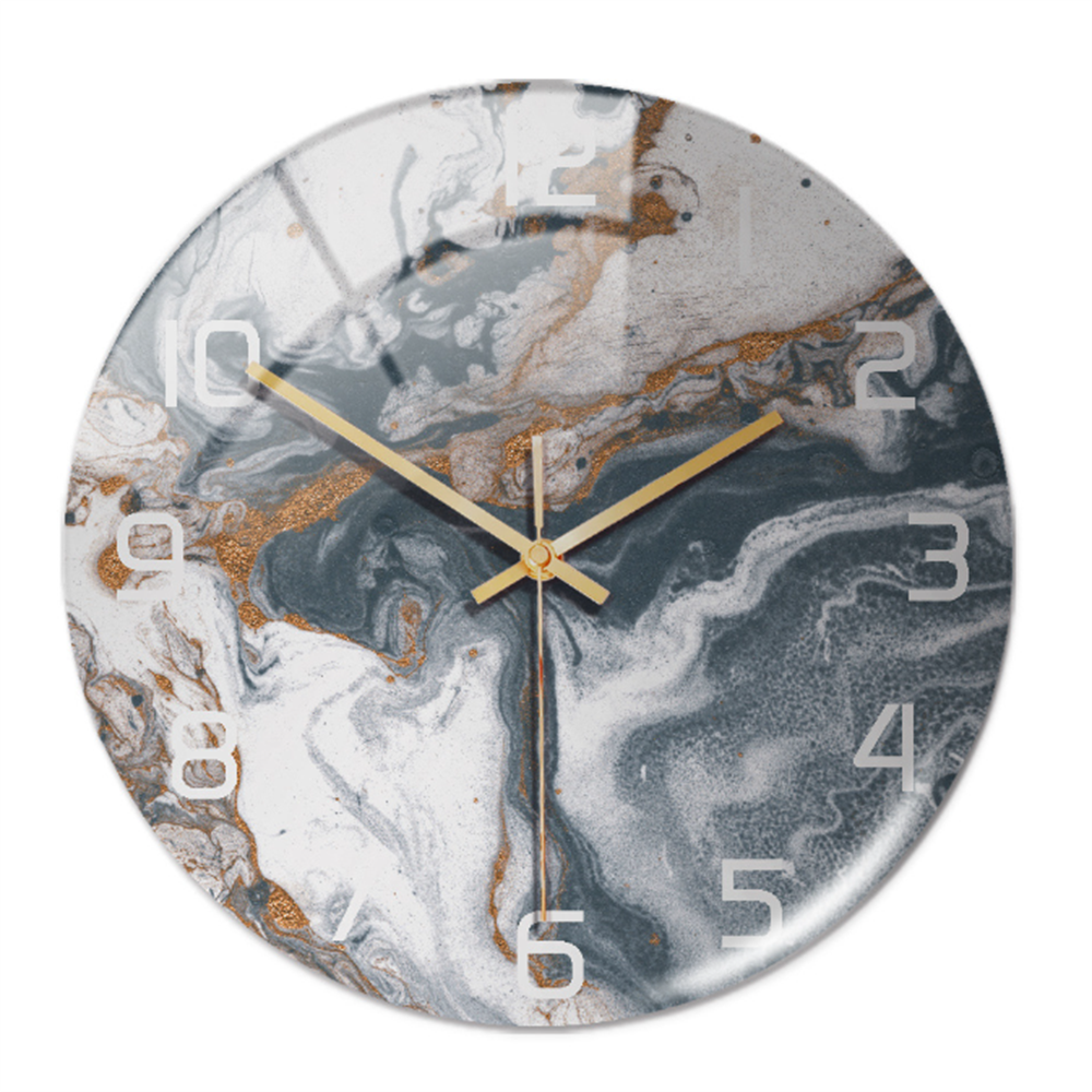 Wanduhr in Marmoroptik für moderne Wohndekoration – Elegante dekorative Uhr für Wohnzimmer, Büro und Schlafzimmer